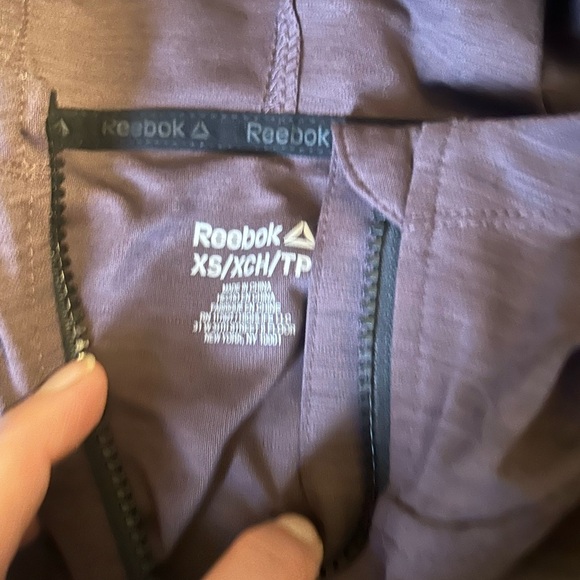 Reebok Purple Leggings Stretchy Athletic Bottoms sports bra and full zip jacket - Picture 13 of 16